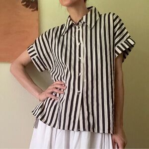 Neris New Zealand Striped Button-Up Shirt, cotton blend . New without tags,  S/M